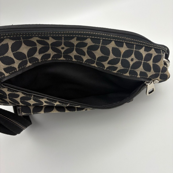 Fossil Black/Tan Print Cloth Messenger Bag with Adjustable Shoulder Strap - Picture 8 of 15